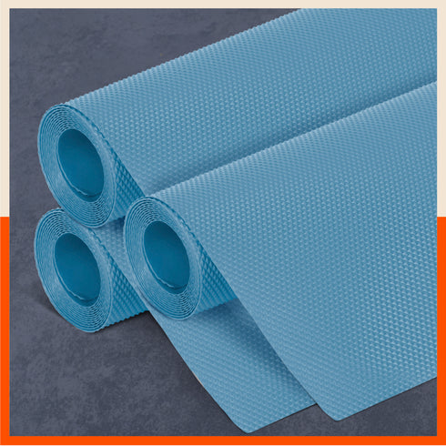 Vega Multipurpose Diamond Texture Shelf Liner | Blue (45cm X 150 cm 380 GSM Pack of 3)